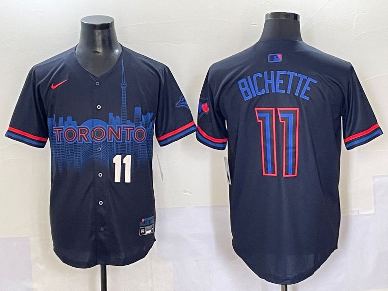Men 2025 Toronto Blue Jays #11 Bichette Black Joint Name Nike MLB Jersey style 2->toronto blue jays->MLB Jersey